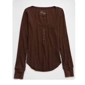 Aerie Essential Henley Layering T-shirt Size Small